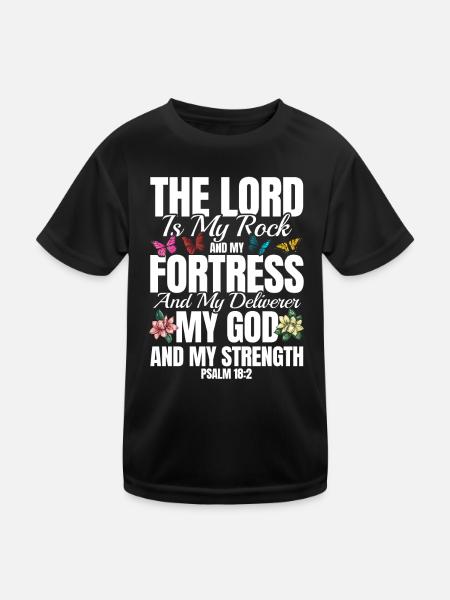 Religious Inspirational Bible Verse Gift - Kids Functional T-Shirt - black - Front