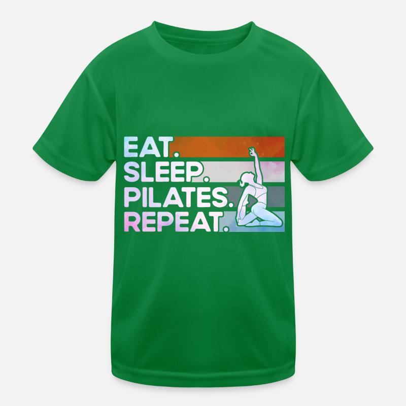 Pilates Eat Sleep Pilates Repeat Geschenk Kinder Funktions-T-Shirt
