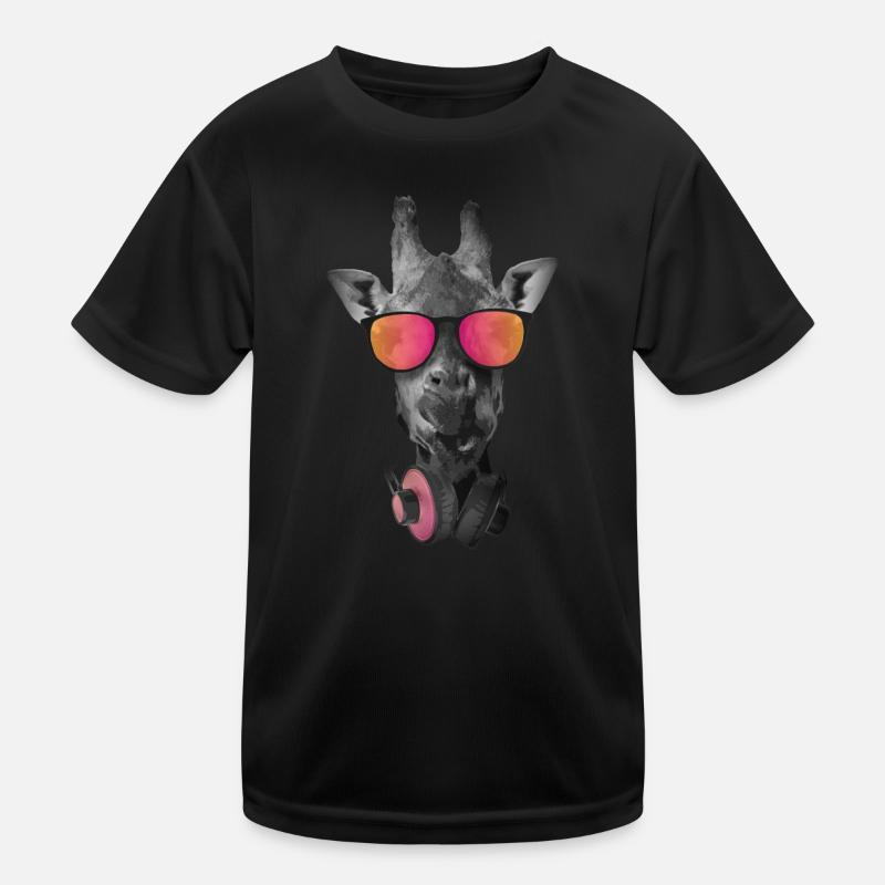 Giraffe mit Sonnenbrille Kinder Funktions-T-Shirt