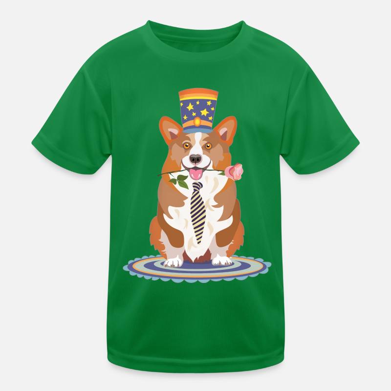 welsch gorgi with rose Kids Functional T-Shirt