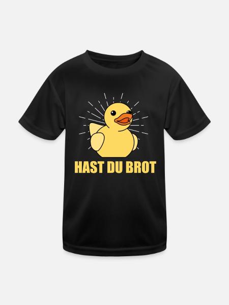 Hast Du Brot Enten Spruch Für Gummienten Freunde - Kinder Funktions-T-Shirt - Schwarz - Vorne