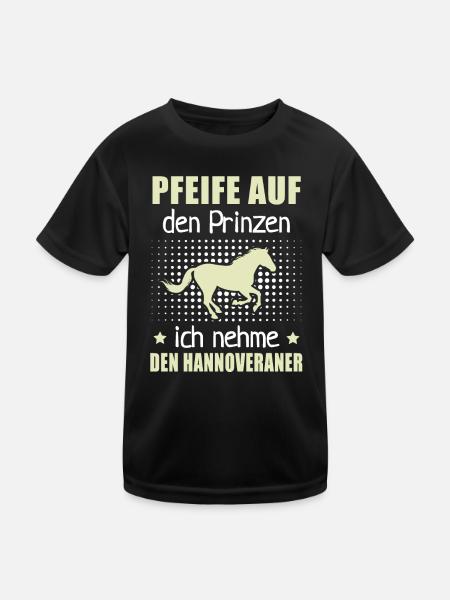 Pfeife Prinzen Nehme Hannoveraner Reiterhof - Kinder Funktions-T-Shirt - Schwarz - Vorne