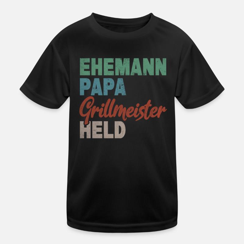 Ehemann Papa Grillmeister Held Vaterschaft Kinder Funktions-T-Shirt