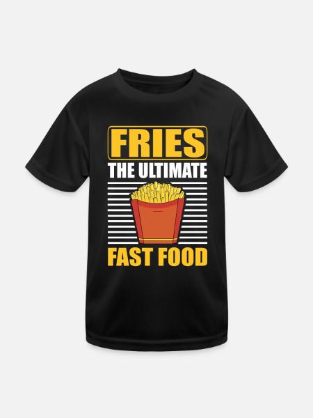 French Fries Bag Funny Fries The Ultimate Fast Food - Kids Functional T-Shirt - black - Front