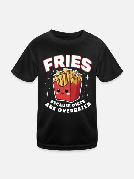 Frites diététique surestimé amateurs de frites - T-shirt sport Enfant - noir - Devant