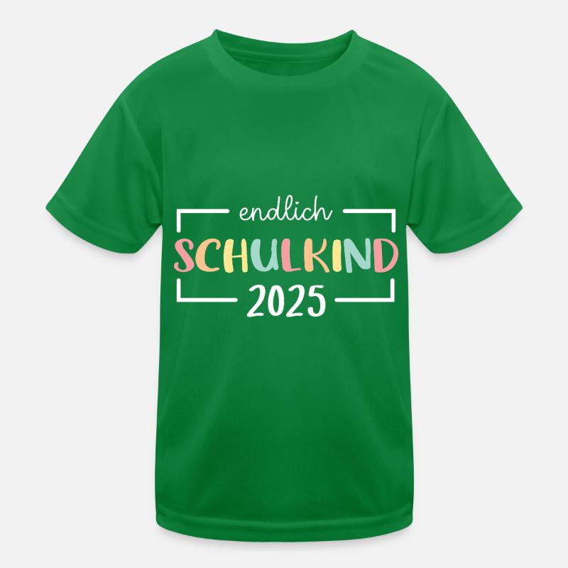 endlich Schulkind 2025 Einschulung Vorschule Kinder Funktions-T-Shirt