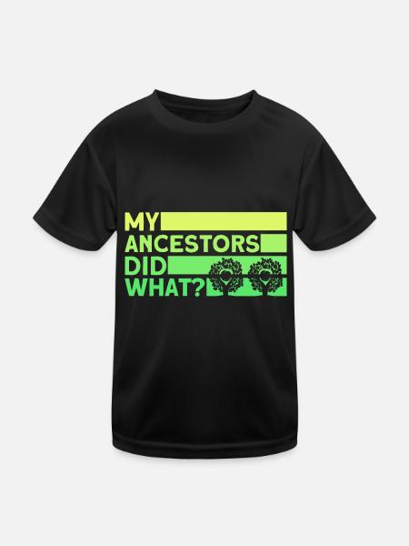 Ahnenforscher Stammbaum Familiengeschichte Geschen - Kinder Funktions-T-Shirt - Schwarz - Vorne