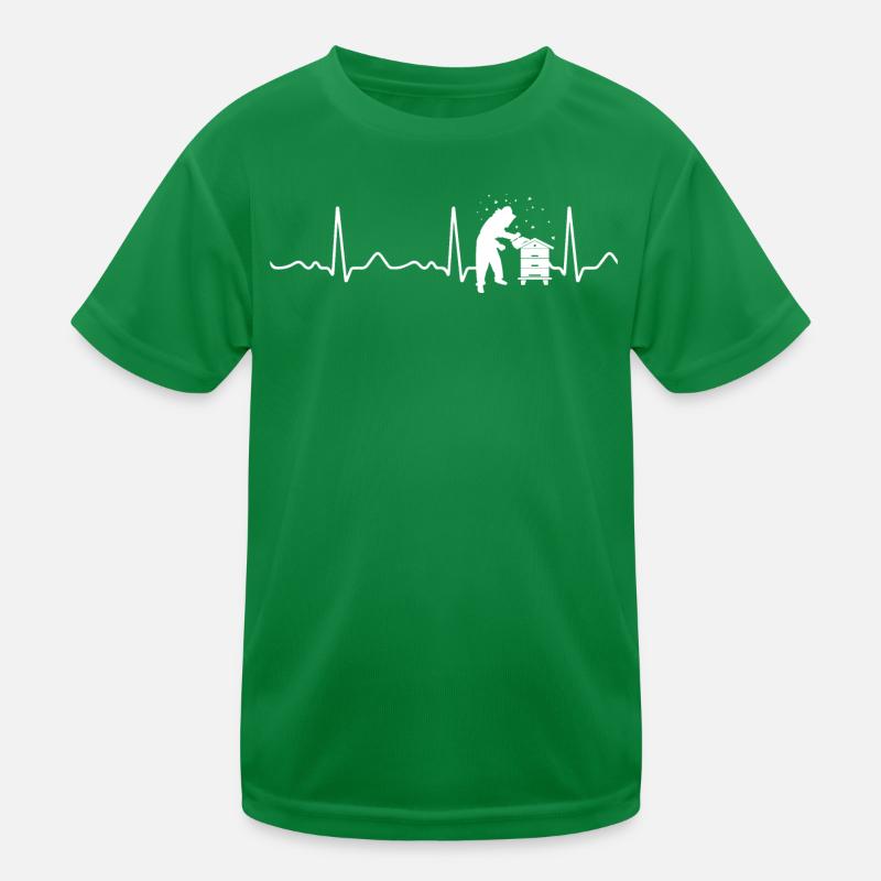 Beekeeper - heartbeat, pulse, heart line, ECG Kids Functional T-Shirt