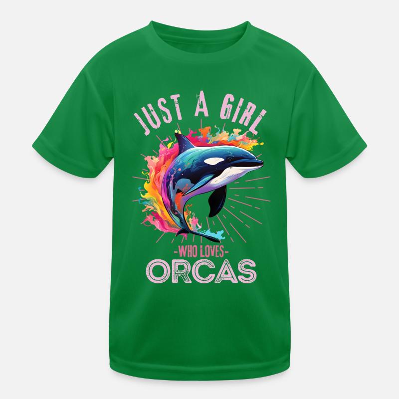 Bunter Schwertwal Orca Kinder Funktions-T-Shirt