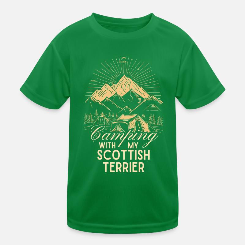 Scottish Terrier Camping Kinder Funktions-T-Shirt