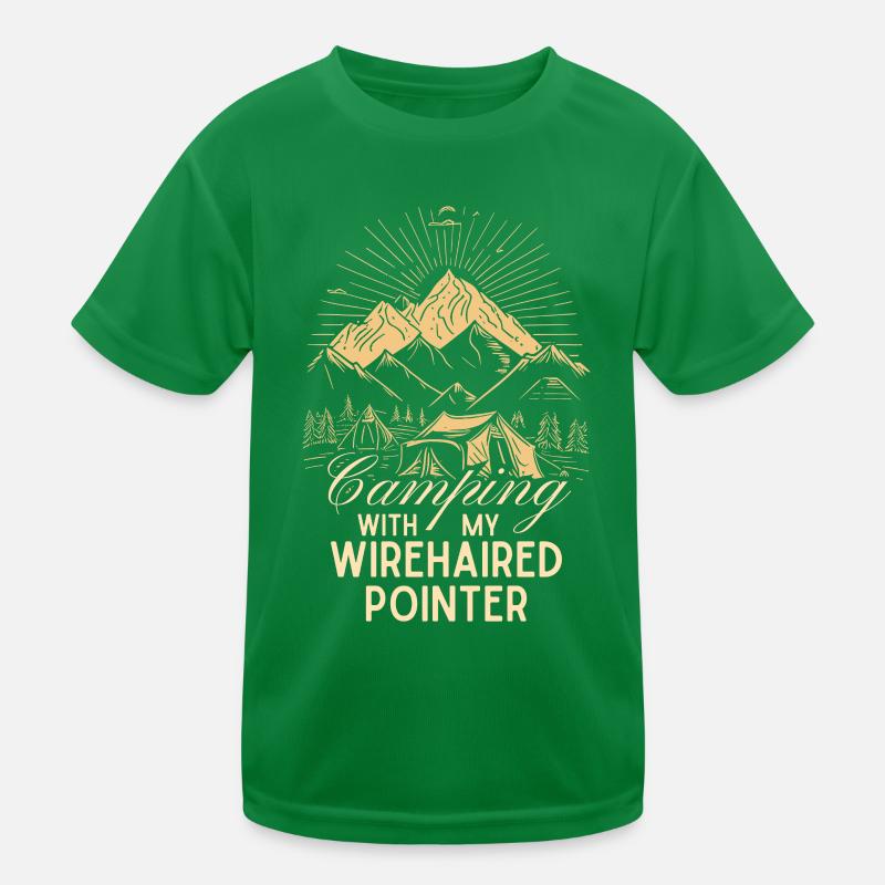 Deutsch Drahthaar Camping Wirehaired Pointer Kinder Funktions-T-Shirt