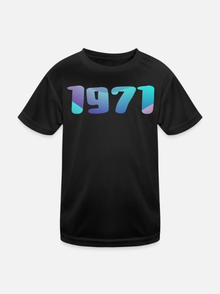 1971 Geburtstagsgeschenk Vintage 1971 Retro 1971 - Kinder Funktions-T-Shirt - Schwarz - Vorne