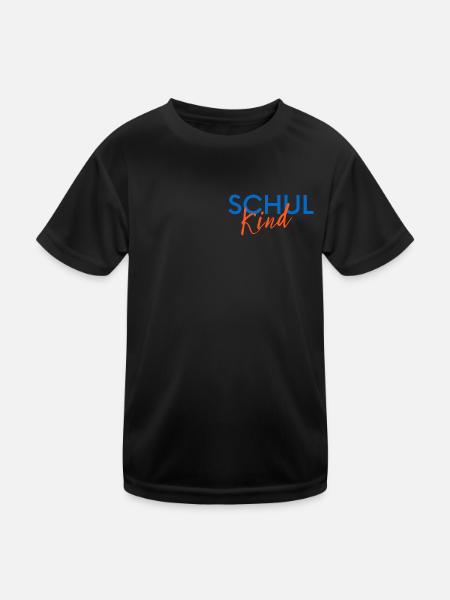 Schule Schulkind Kind Einschulung - Kinder Funktions-T-Shirt - Schwarz - Vorne