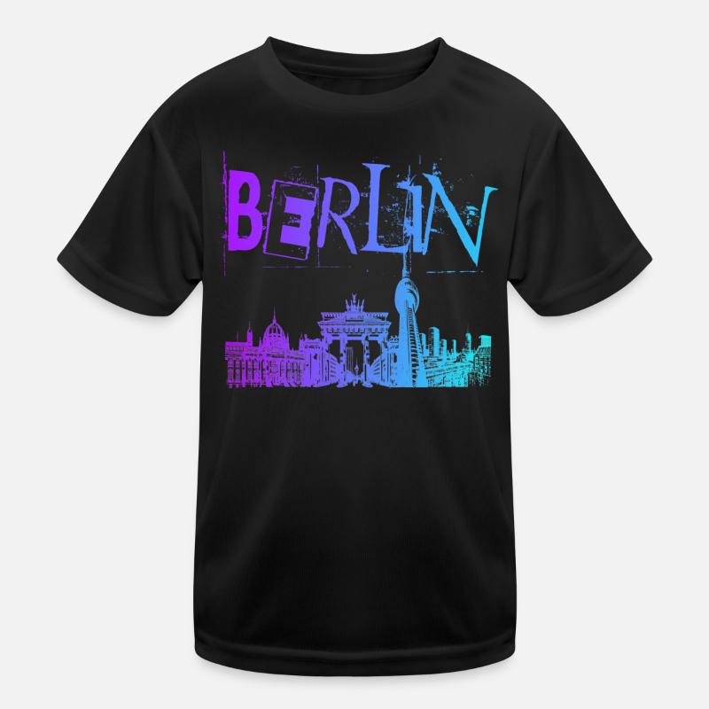 Berlin Skyline Panorama Kids Functional T-Shirt