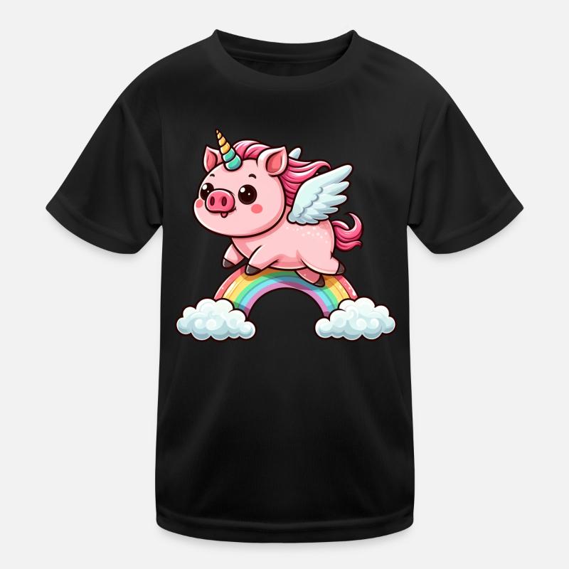 Cochon Licorne Cochon Animaux Drôles T-shirt sport Enfant