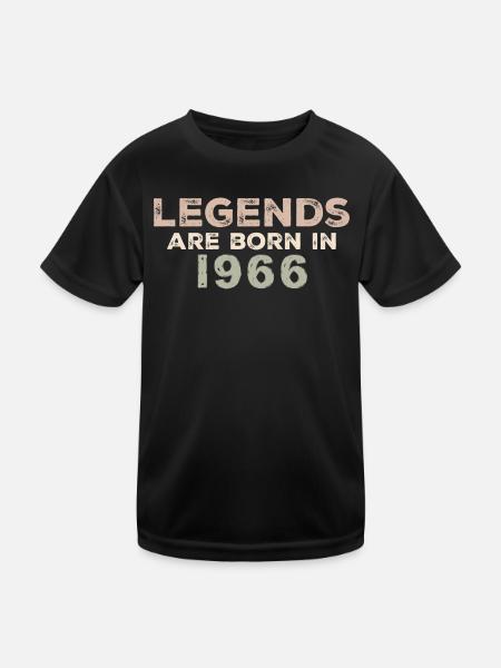 Legends 1966 Vintage Retro Birthday Original - Kids Functional T-Shirt - black - Front