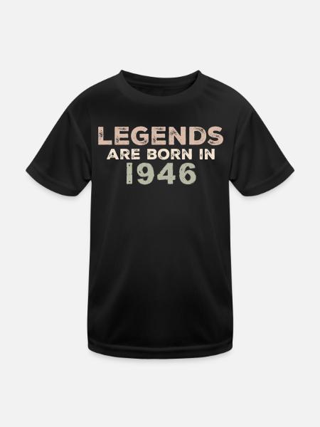 Legenden 1946 Jahrgang Retro Geburtstag Original - Kinder Funktions-T-Shirt - Schwarz - Vorne