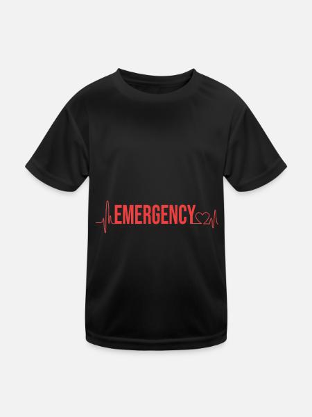 Notfall Krankenschwester - Kinder Funktions-T-Shirt - Schwarz - Vorne