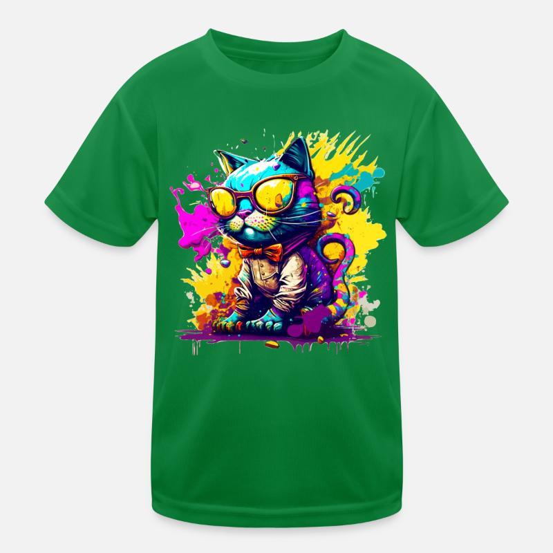 Cat in graffiti style Kids Functional T-Shirt