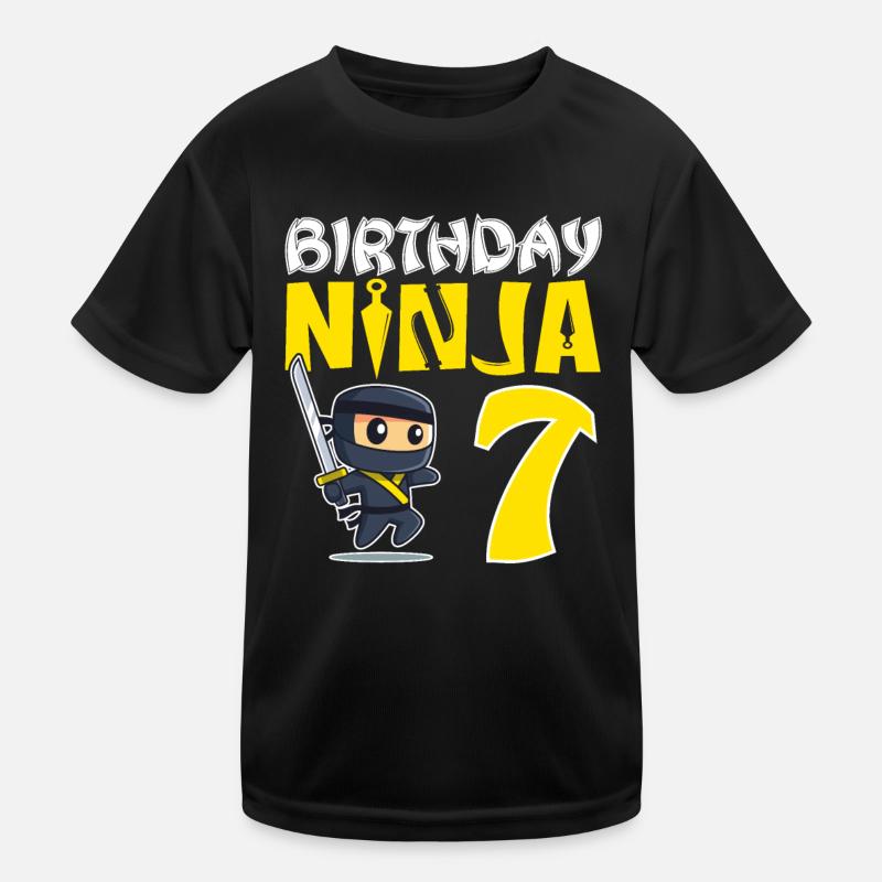 Birthday Ninja For Little Ninjas for their 7th Birthday Kids Functional T-Shirt