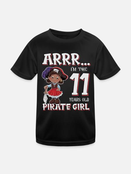Pirate Boy 11 Jahre alter Pirat 11. Geburtstag - Kinder Funktions-T-Shirt - Schwarz - Vorne