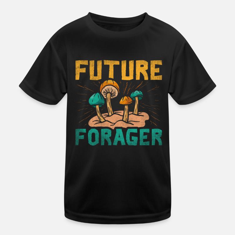 Future Forager Foraging Mushroom Hunting Kids Functional T-Shirt