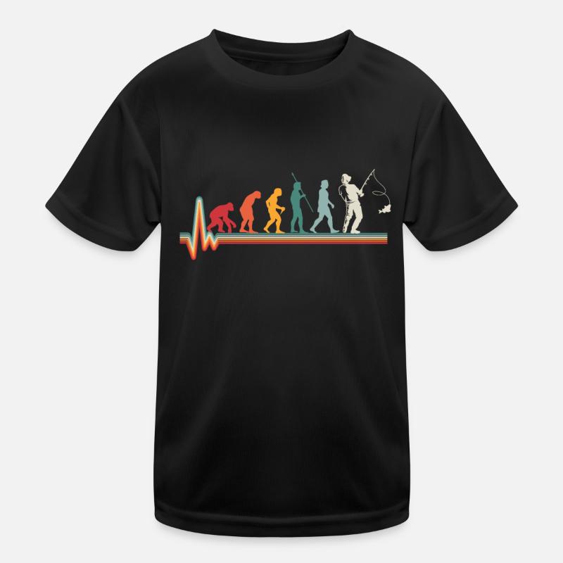 Evolution Pêcheur coeurs Cadeau Rétro T-shirt sport Enfant