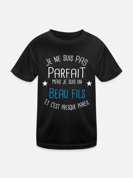 Beau fils - T-shirt sport Enfant - noir - Devant