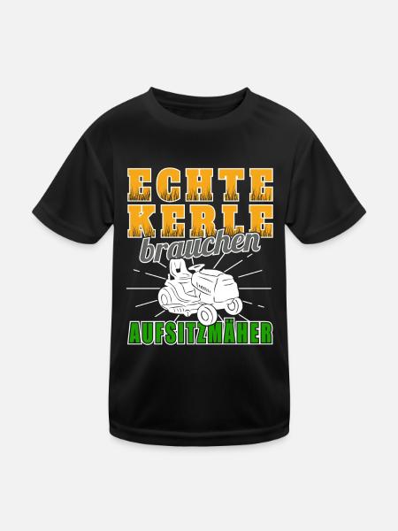 Rasenmäher Aufsitzmäher Rasentraktor Gartenarbeit - Kinder Funktions-T-Shirt - Schwarz