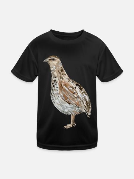 Wachtel - Kinder Funktions-T-Shirt - Schwarz