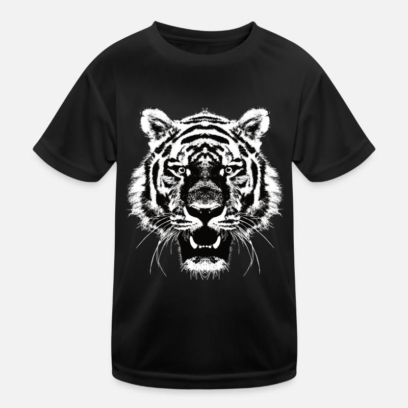 Tiger Kopf - Motiv Raubkatze Kinder Funktions-T-Shirt