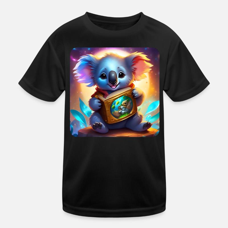 Cute koala bear with book Kids Functional T-Shirt