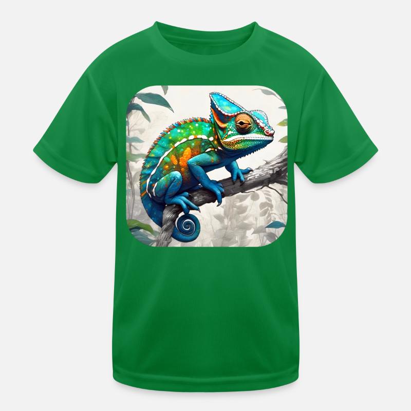 Cooles Camouflage Chameleon Kinder Funktions-T-Shirt