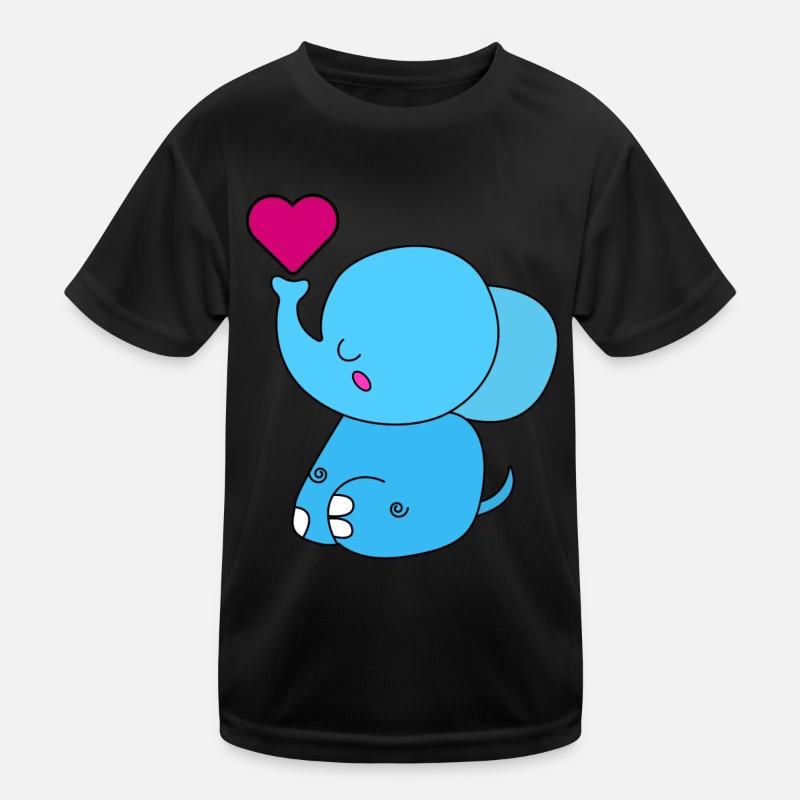 Süsser Elefant mit Herz Kinder Funktions-T-Shirt
