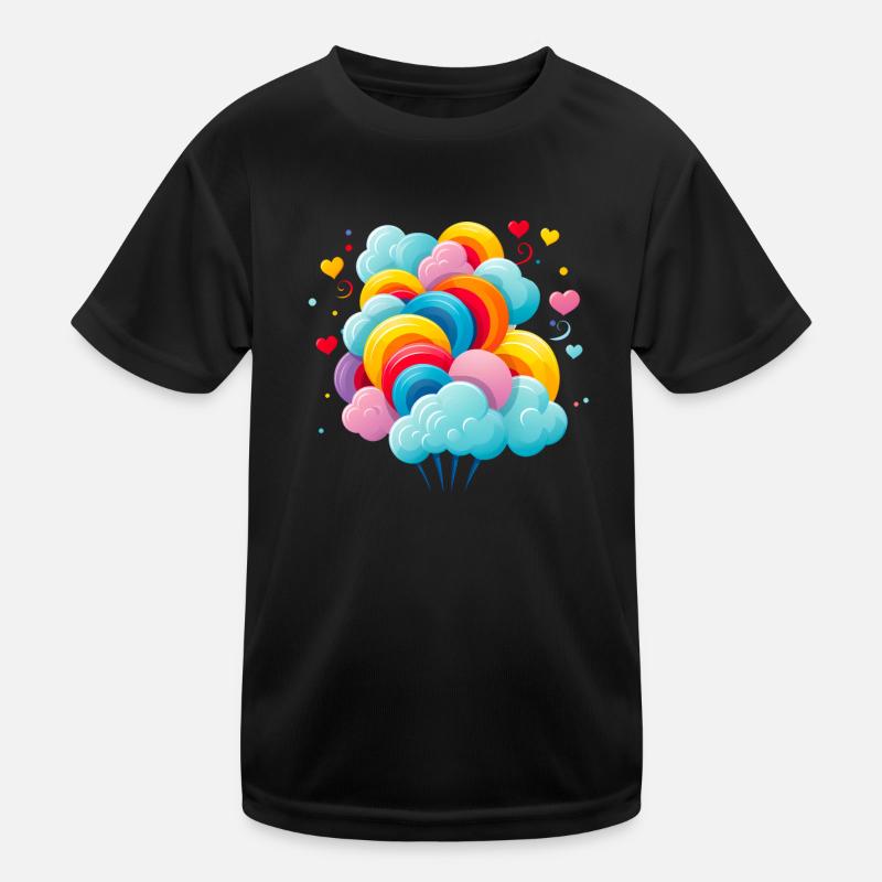 colorful cotton candy clouds Kids Functional T-Shirt