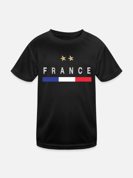 Maillot de football France Drapeau français - T-shirt sport Enfant - noir - Devant