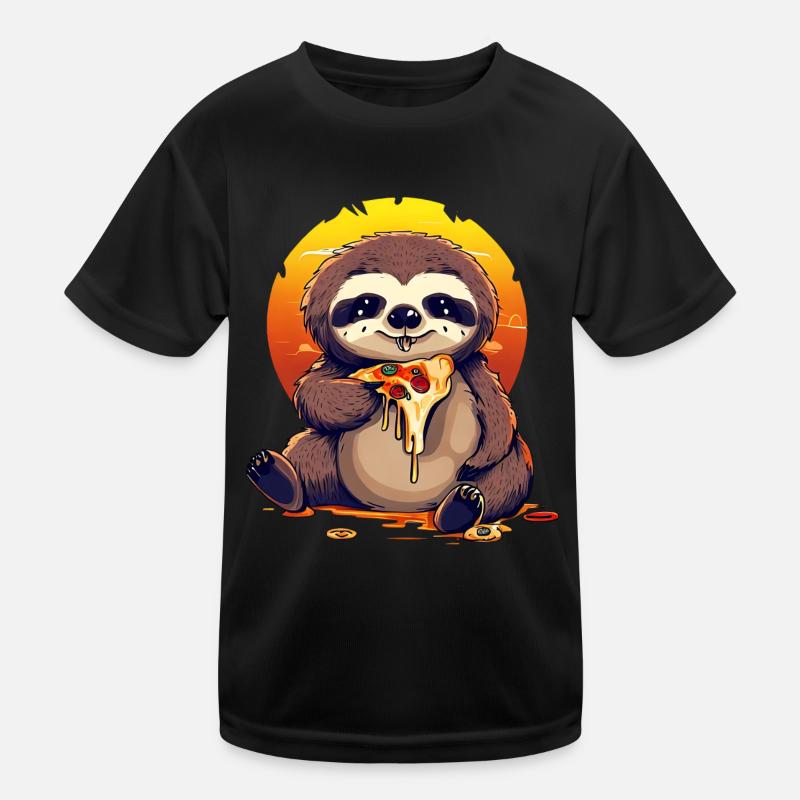 Pizza sloth in the sunset Kids Functional T-Shirt