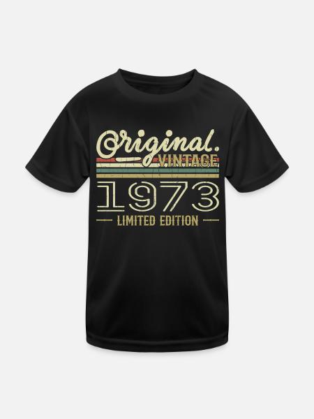 1973 Retro Birthday 1973 Original 1973 Vintage - Kids Functional T-Shirt - black - Front