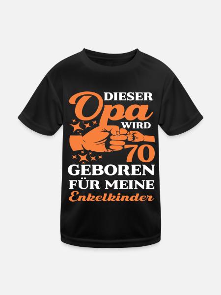 Opa 70 Geburtstag 70 Jahre Enkelkinder Opi Spruch - Kinder Funktions-T-Shirt - Schwarz - Vorne