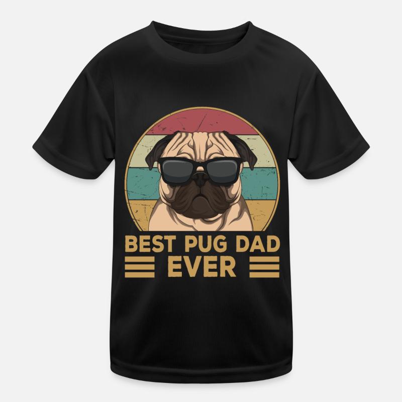 Best Pug Dad Ever Mops Hunde Papa Herrchen Kinder Funktions-T-Shirt