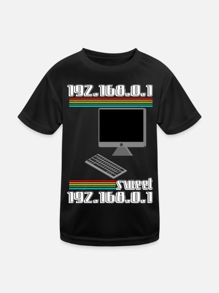 192.168.01 sweet 192.168.0.1 - Kinder Funktions-T-Shirt - Schwarz - Vorne