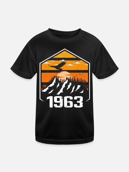 Geburtstag 1963 Jahrgang 1963 Hergestellt im Jahr 1963 - Kinder Funktions-T-Shirt - Schwarz - Vorne
