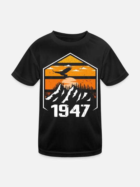 Anniversary 1947 Vintage 1947 Made in 1947 - Kids Functional T-Shirt - black - Front