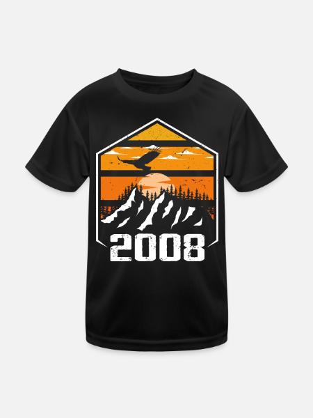 Anniversary 2008 Vintage 2008 Made in 2008 - Kids Functional T-Shirt - black - Front