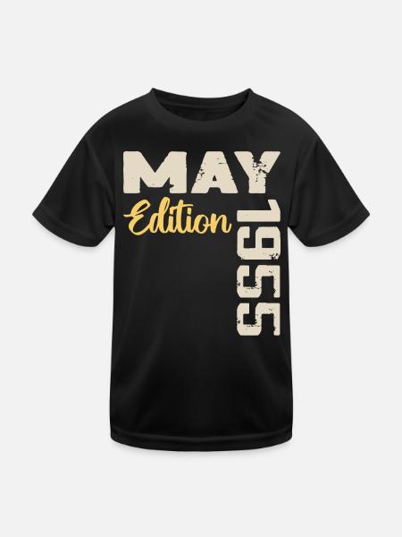 May 1955 Birthday May 1955 Gift May 1955 May - Kids Functional T-Shirt - black - Front