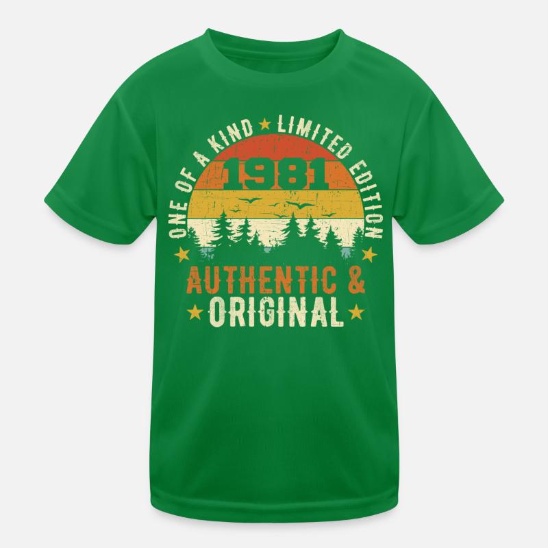 Original 1981 Geburtstagsgeschenk 1981 authentisch Kinder Funktions-T-Shirt