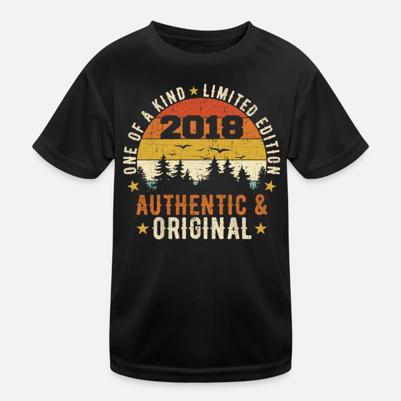 Original 2018 Geburtstagsgeschenk 2018 authentisch - Kinder Funktions-T-Shirt - Schwarz