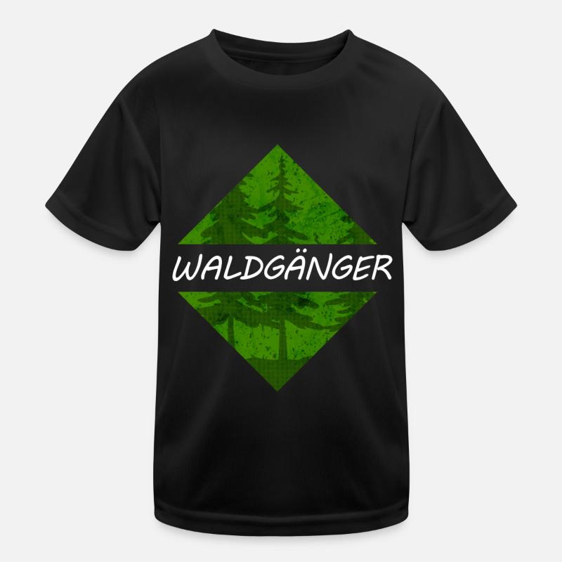 Der Waldgänger - Kinder Funktions-T-Shirt - Schwarz