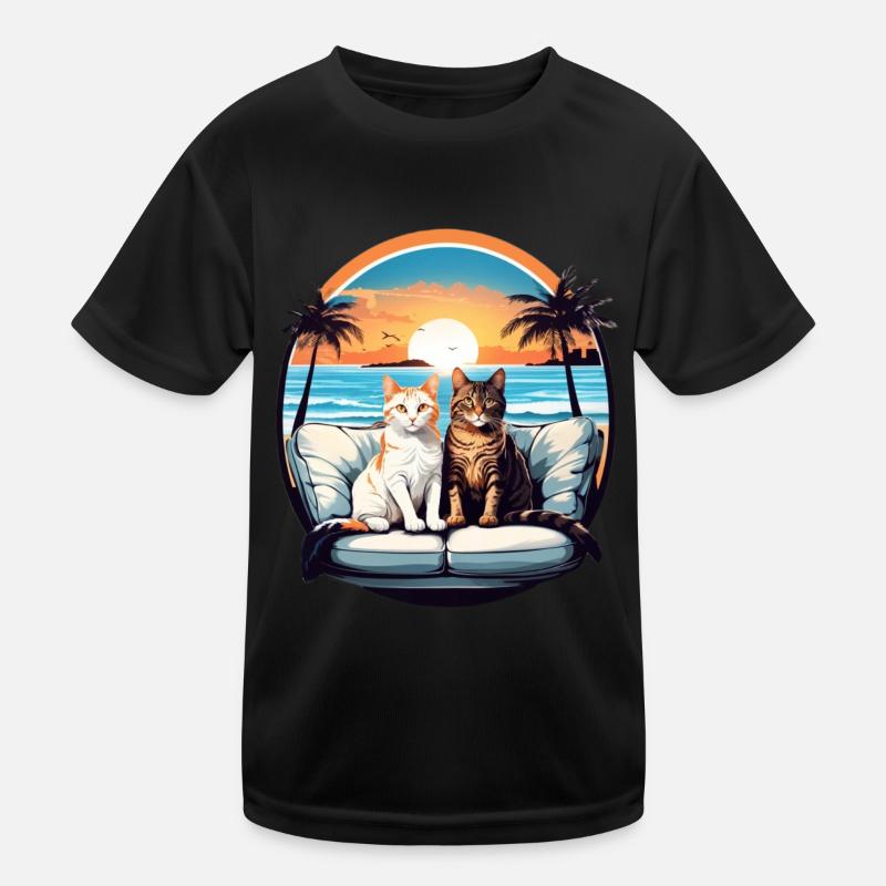 Cats by the sea Kids Functional T-Shirt