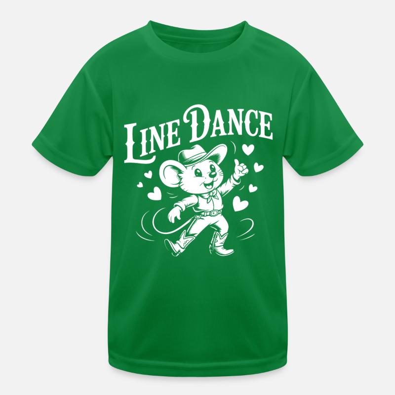 Line Dance Mouse Funny Mouse Dancing Line Dance Kids Functional T-Shirt